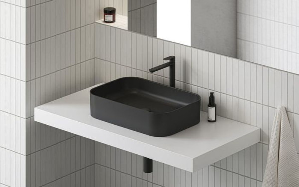 Умывальник CERAMIC 550 R SLIM черный матовый. Фото 4