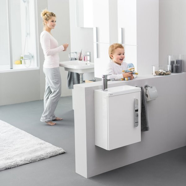 Умывальник CHROME 400 левый белый с отверстием. Фото 5