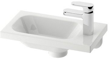 Умывальник CHROME 400 правый белый с отверстием. Фото 1