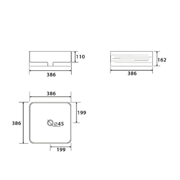 Умывальник накладной, квадратный Point Омега 40, PN43903. Фото 2