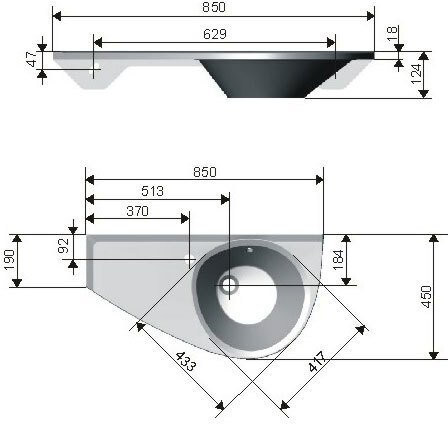 Умывальник с отверстием AVOCADO правый, белый. Фото 2