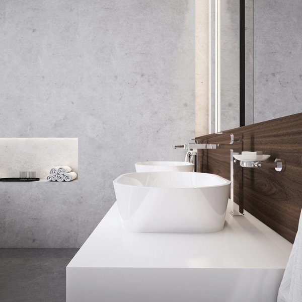 Умывальник SOLO 580 белый со скрытым переливом. Фото 3