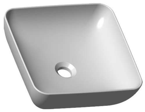 Умывальник UNI 380 S SLIM керамический белый. Фото 1