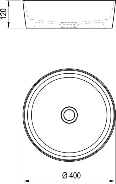 Умывальник UNI 400 керамический белый. Фото 2