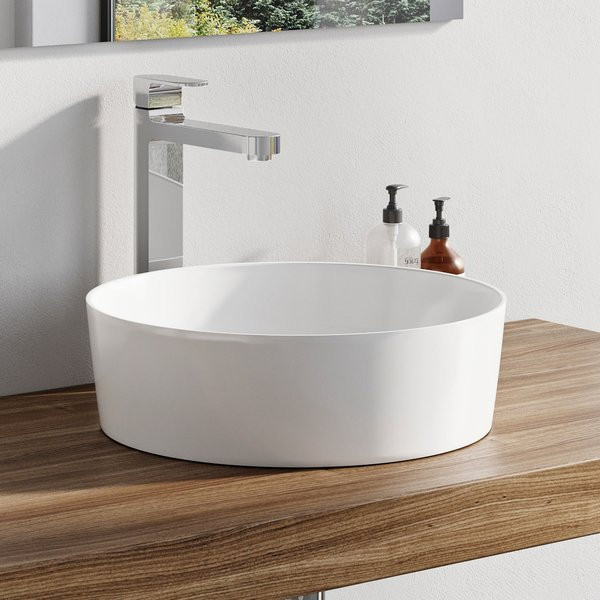 Умывальник UNI 400 керамический белый. Фото 3