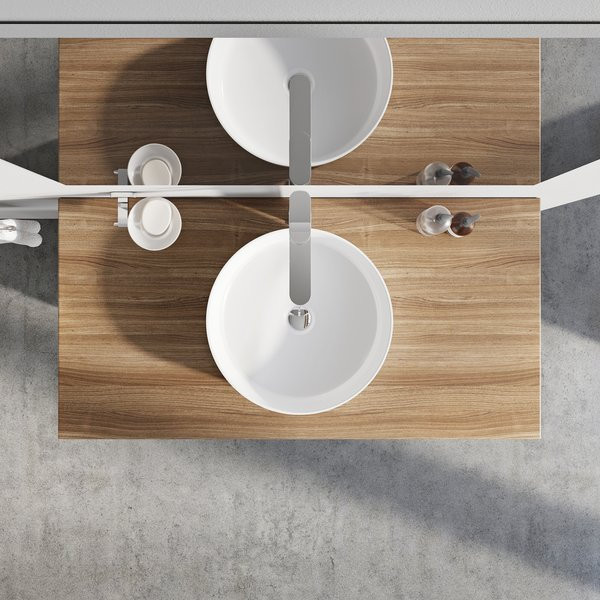 Умывальник UNI 400 керамический белый. Фото 4