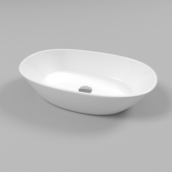 Умывальник WHITECROSS Amazon 60x35 (белый глянец) иск. камень. Фото 1