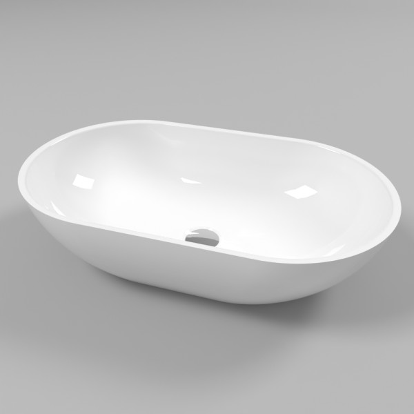 Умывальник WHITECROSS Amber 60x35 (белый глянец) иск. камень. Фото 1