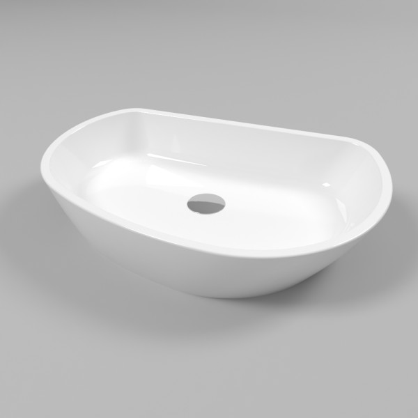 Умывальник WHITECROSS Ametrine 60x37 (белый глянец) иск. камень. Фото 1