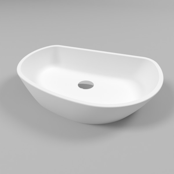 Умывальник WHITECROSS Ametrine 60x37 (белый мат) иск. камень. Фото 1