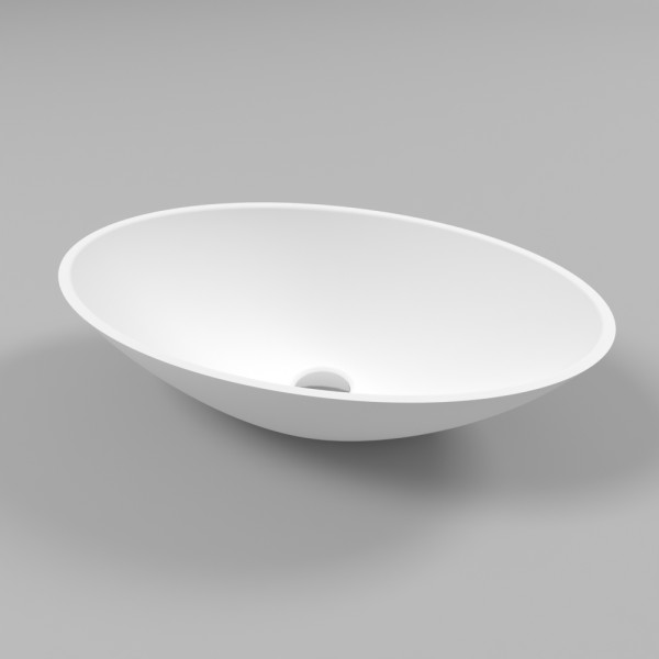 Умывальник WHITECROSS Aquamarine 56x35 (белый мат) иск. камень. Фото 1