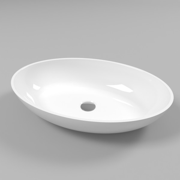 Умывальник WHITECROSS Citrine 60x40 (белый глянец) иск. камень. Фото 1