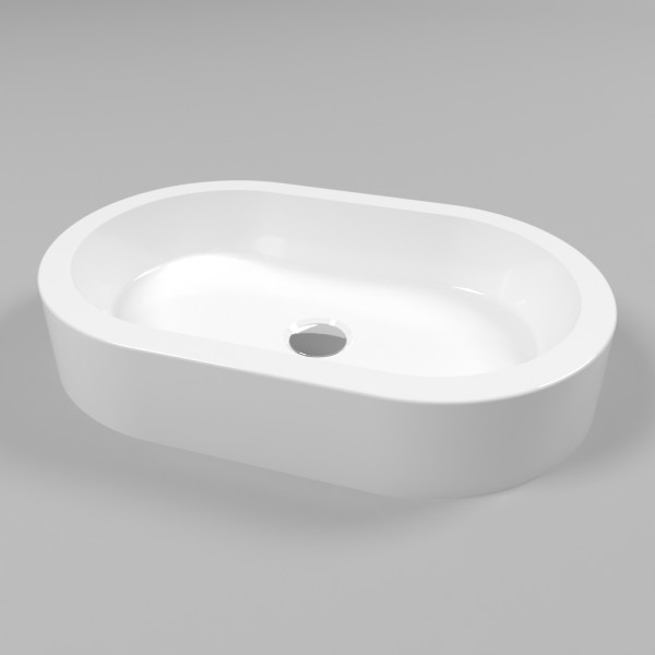 Умывальник WHITECROSS Malachite A 55x35 (белый глянец) иск. камень. Фото 1