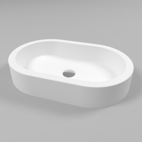 Умывальник WHITECROSS Malachite A 55x35 (белый мат) иск. камень. Фото 1