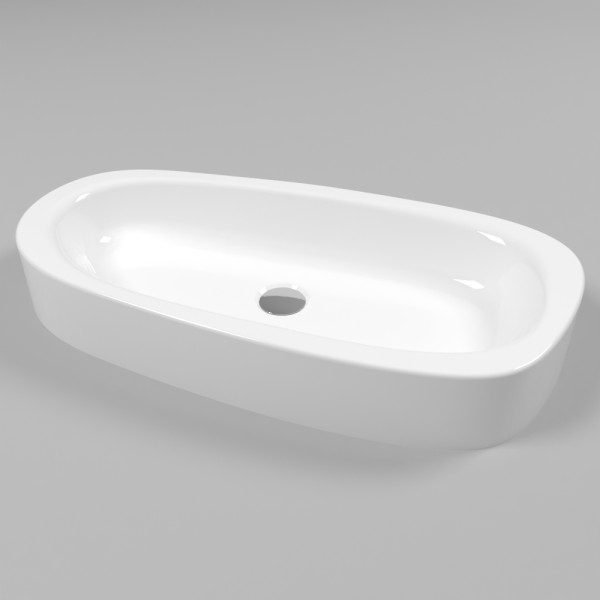 Умывальник WHITECROSS Moonstone E 70x35 (белый глянец) иск. камень. Фото 1