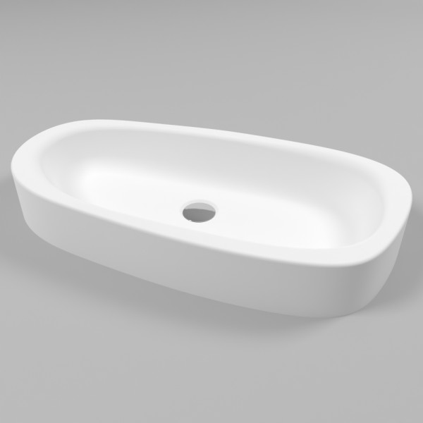 Умывальник WHITECROSS Moonstone E 70x35 (белый мат) иск. камень. Фото 1