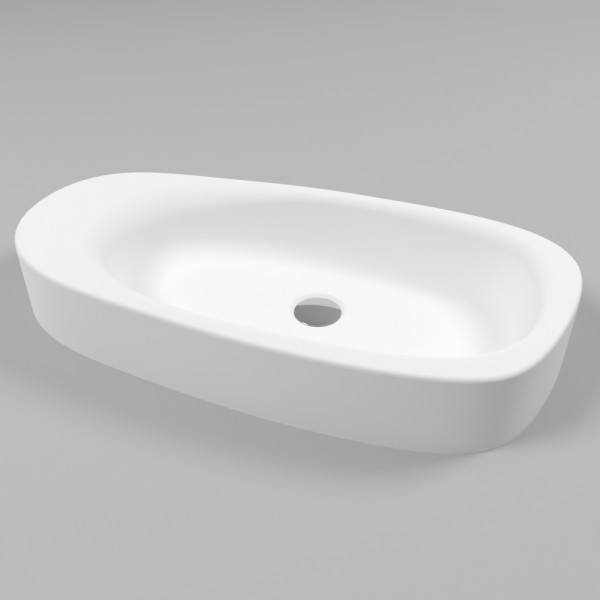 Умывальник WHITECROSS Moonstone F 70x35 (белый мат) иск. камень. Фото 1