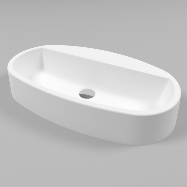 Умывальник WHITECROSS Obsidian D 65x37 (белый мат) иск. камень. Фото 1