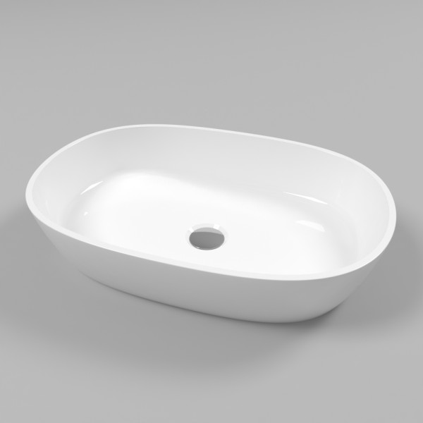 Умывальник WHITECROSS Opal 56x38 (белый глянец) иск. камень. Фото 1