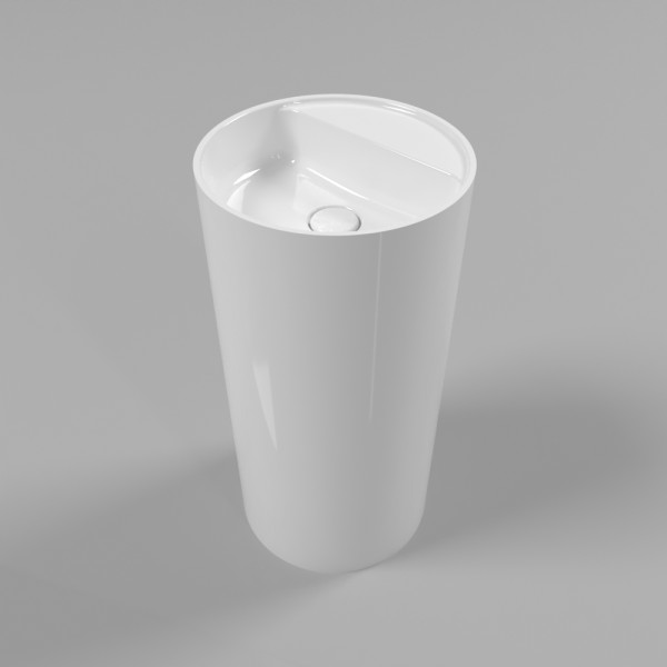 Умывальник WHITECROSS Pantheon D=43 (белый глянец) иск. камень. Фото 1