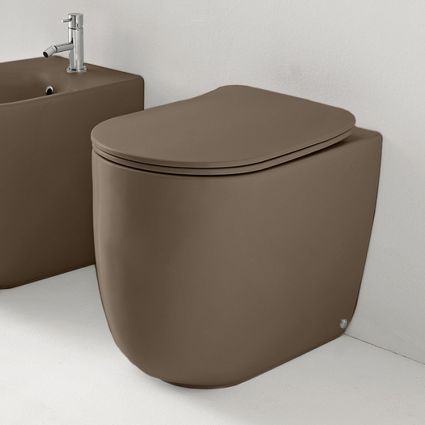 Унитаз безободковый пристенный 55х35 см, с креплениями WB5N, цвет: Bruno matt. Фото 1