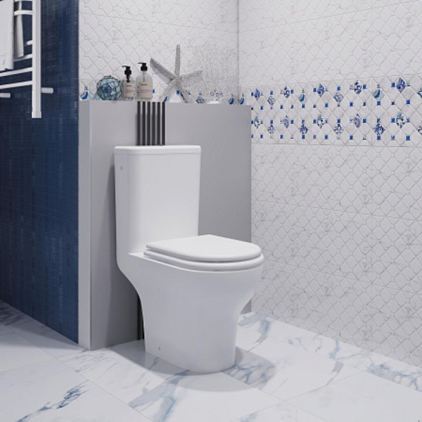 Унитаз-компакт OPADIRIS Палермо OS24721 безободковый, сиденье дюропласт, крышка бачка керамика. Фото 3