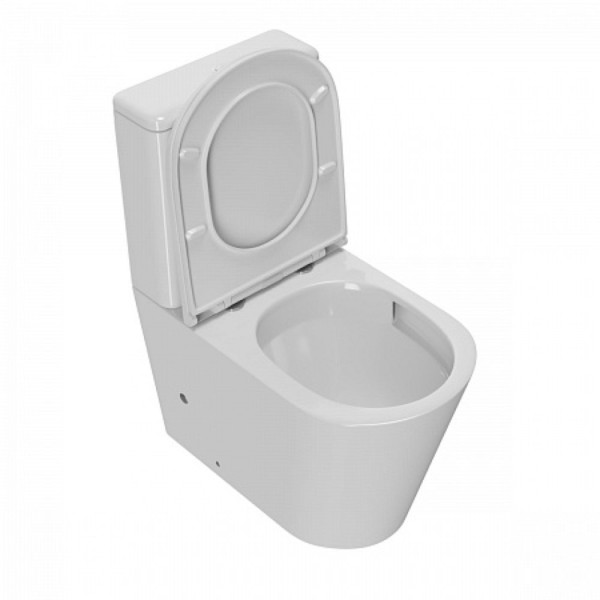 Унитаз-компакт Point Сатурн безободковый, белый, сиденье дюропласт микролифт быстросъем., PN42901. Фото 3