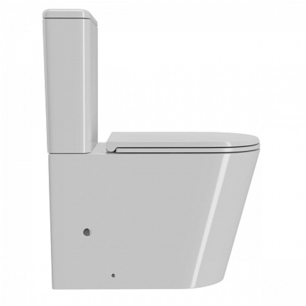 Унитаз-компакт Point Сатурн безободковый, белый, сиденье дюропласт микролифт быстросъем., PN42901. Фото 4