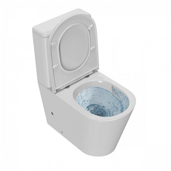 Унитаз-компакт Point Сатурн безободковый, белый, сиденье дюропласт микролифт быстросъем., PN42901. Фото 6