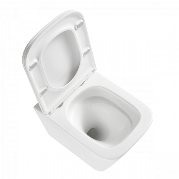 Унитаз Lemark FLOREX подвесной безободковый, сиденье микролифт, смыв вихревой Тонадо 3.0, бел. гляне. Фото 9