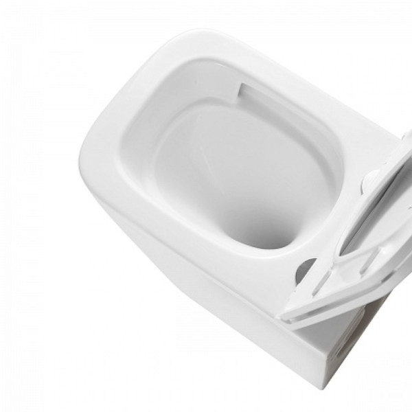 Унитаз Lemark FLOREX подвесной безободковый, сиденье микролифт, смыв вихревой Тонадо 3.0, бел. гляне. Фото 11