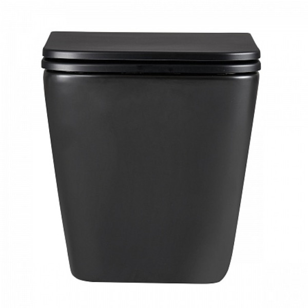 Унитаз Lemark FLOREX подвесной, безободковый, сиденье микролифт,смыв вихревой Торнадо 3.0, черн мато. Фото 4