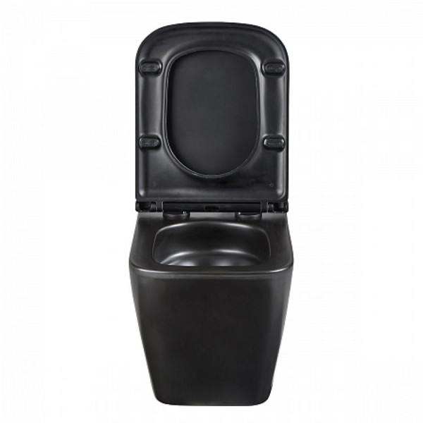 Унитаз Lemark FLOREX подвесной, безободковый, сиденье микролифт,смыв вихревой Торнадо 3.0, черн мато. Фото 6