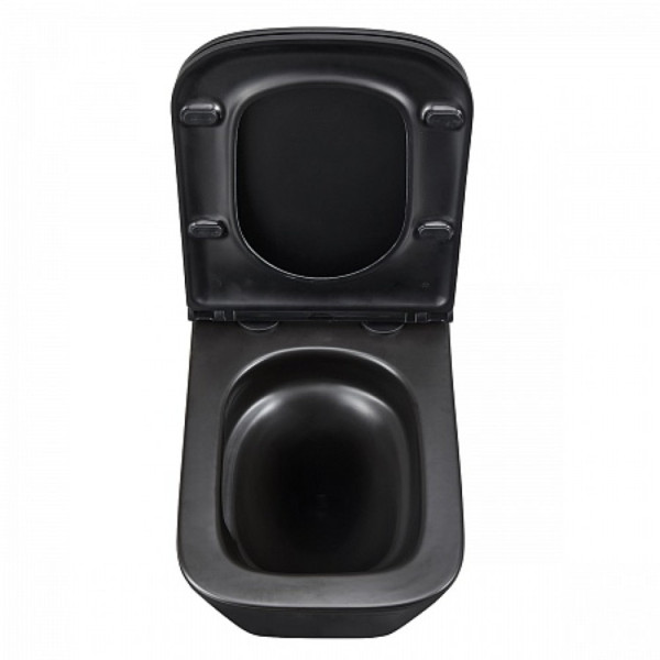 Унитаз Lemark FLOREX подвесной, безободковый, сиденье микролифт,смыв вихревой Торнадо 3.0, черн мато. Фото 7