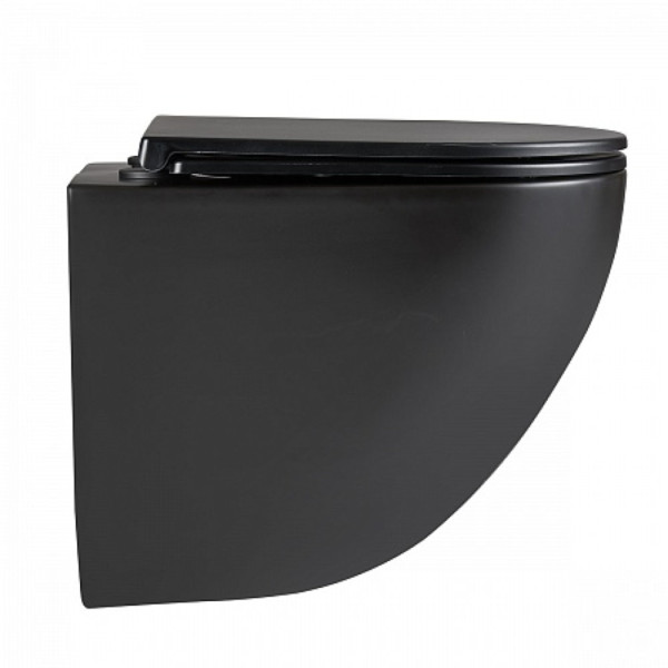 Унитаз Lemark GLAZER подвесной, безободковый,  сиденье микролифт, смыв вихревой Торнадо 3.0,черн мат. Фото 3