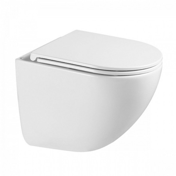 Унитаз Lemark GLAZER подвесной, безободковый, сиденье микролифт,смыв вихревой Торнадо 3.0, бел гляне. Фото 1