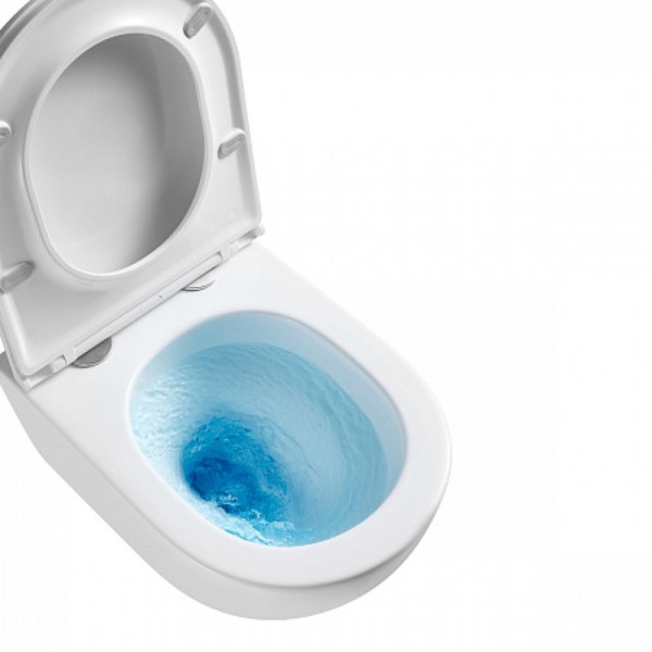 Унитаз Lemark GLAZER подвесной, безободковый, сиденье микролифт,смыв вихревой Торнадо 3.0, бел гляне. Фото 10