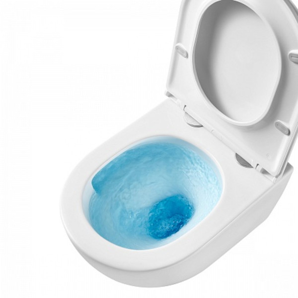 Унитаз Lemark GLAZER подвесной, безободковый, сиденье микролифт,смыв вихревой Торнадо 3.0, бел гляне. Фото 11