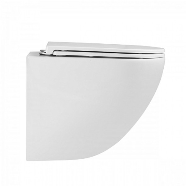 Унитаз Lemark GLAZER подвесной, безободковый, сиденье микролифт,смыв вихревой Торнадо 3.0, бел гляне. Фото 3