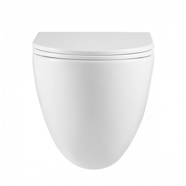 Унитаз Lemark GLAZER подвесной, безободковый, сиденье микролифт,смыв вихревой Торнадо 3.0, бел гляне. Фото 4