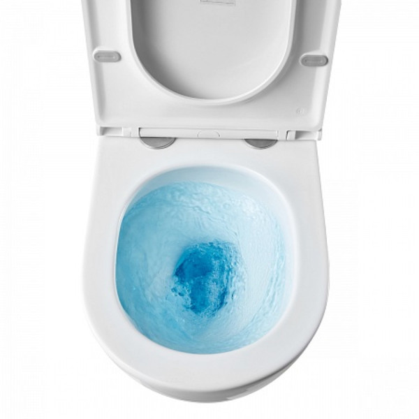 Унитаз Lemark GLAZER подвесной, безободковый, сиденье микролифт,смыв вихревой Торнадо 3.0, бел гляне. Фото 8