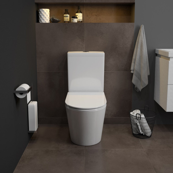 Унитаз напольный Maretti Florenza безободковый с микролифтом, FL10NBM17-844, белый. Фото 5