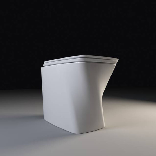 Унитаз напольный приставной 57х38х42 см, слив универсальный, безободковый, цвет: белый. Фото 1