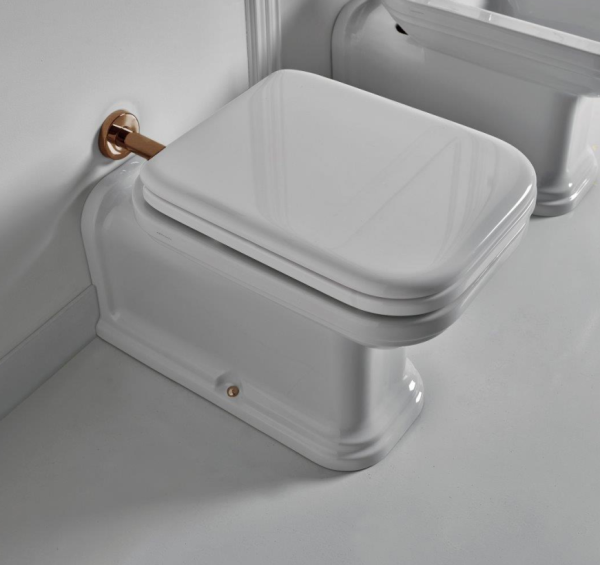 Унитаз напольный пристенный удлиненный "Prolungato" 65х37см, цвет: белый. Фото 2