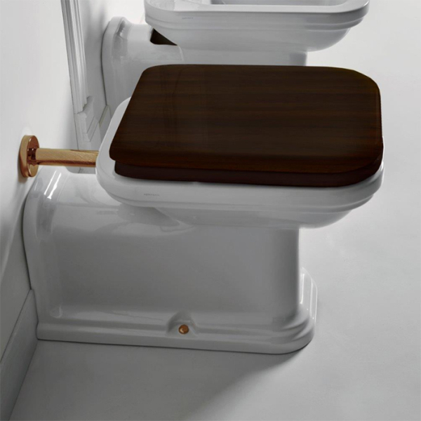 Унитаз напольный пристенный удлиненный "Prolungato" 65х37см, цвет: белый. Фото 1