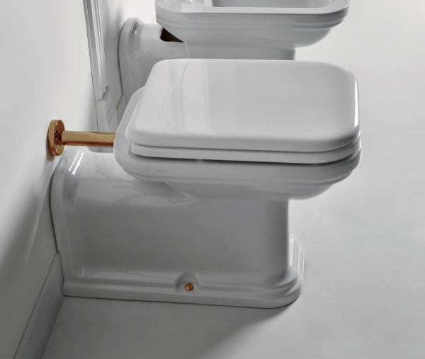 Унитаз напольный пристенный удлиненный "Prolungato" 65х37см, цвет: белый. Фото 4