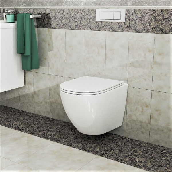 Унитаз подвесной Maretti Elena безободковый с микролифтом, EA10PBM06-844, белый. Фото 5