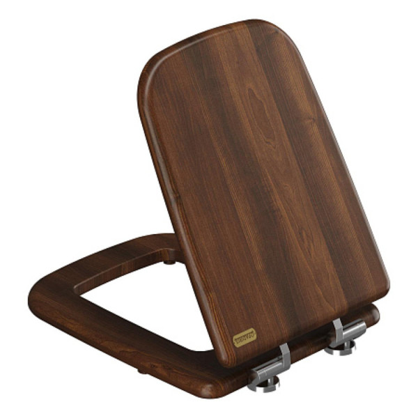 Унитаз подвесной OPADIRIS Кантара OS74712N безободковый, сиденье светлый орех. Фото 4