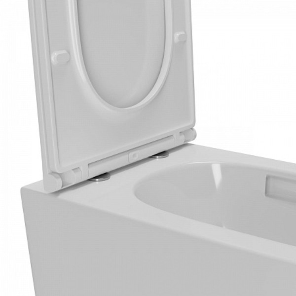 Унитаз подвесной Point Меркурий безободковый, белый, сиденье дюропласт микролифт быстросъем, PN41831. Фото 7