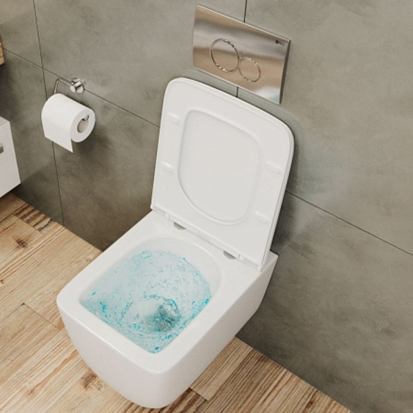 Унитаз подвесной Point Меркурий безободковый, белый, сиденье дюропласт микролифт быстросъем, PN41831. Фото 9